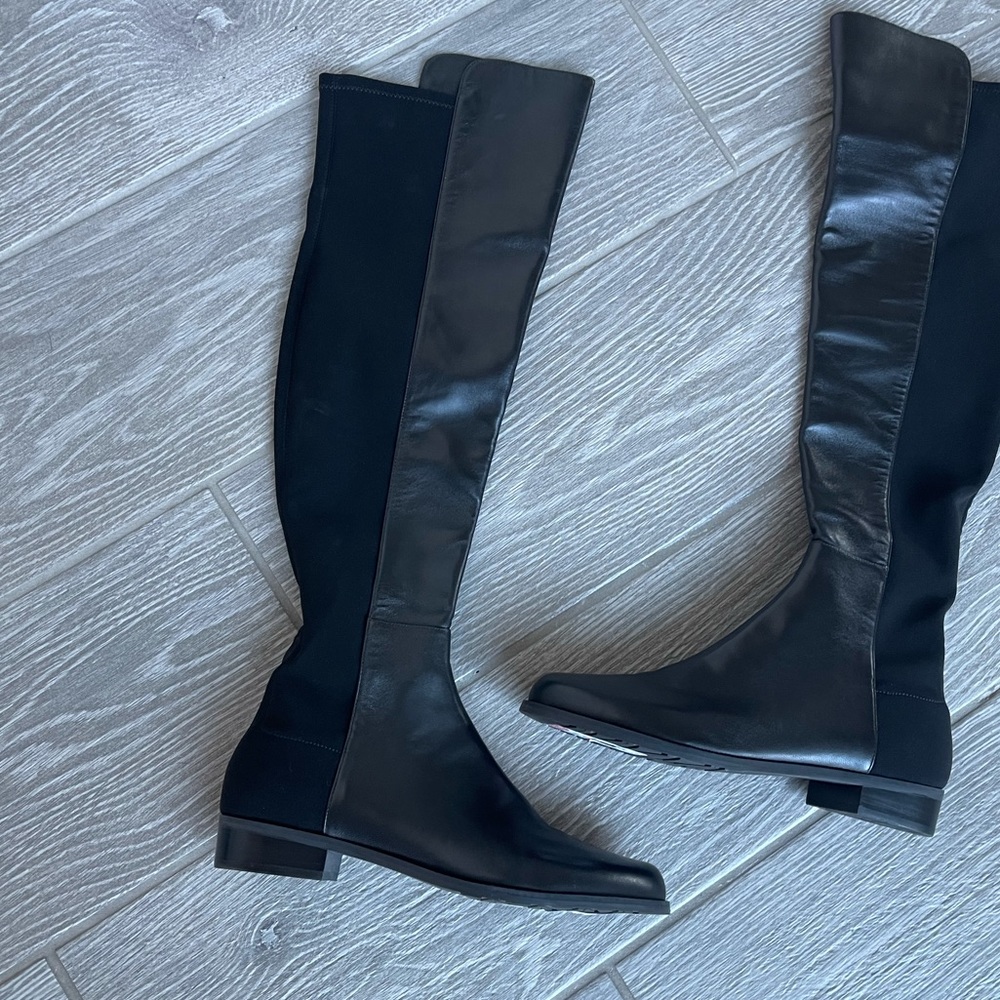❌SOLD❌🎉2X Host Pick🎉🎉 Stuart Weitzman 5050 Mixed Media Leather Tall Knee - Picture 4 of 15